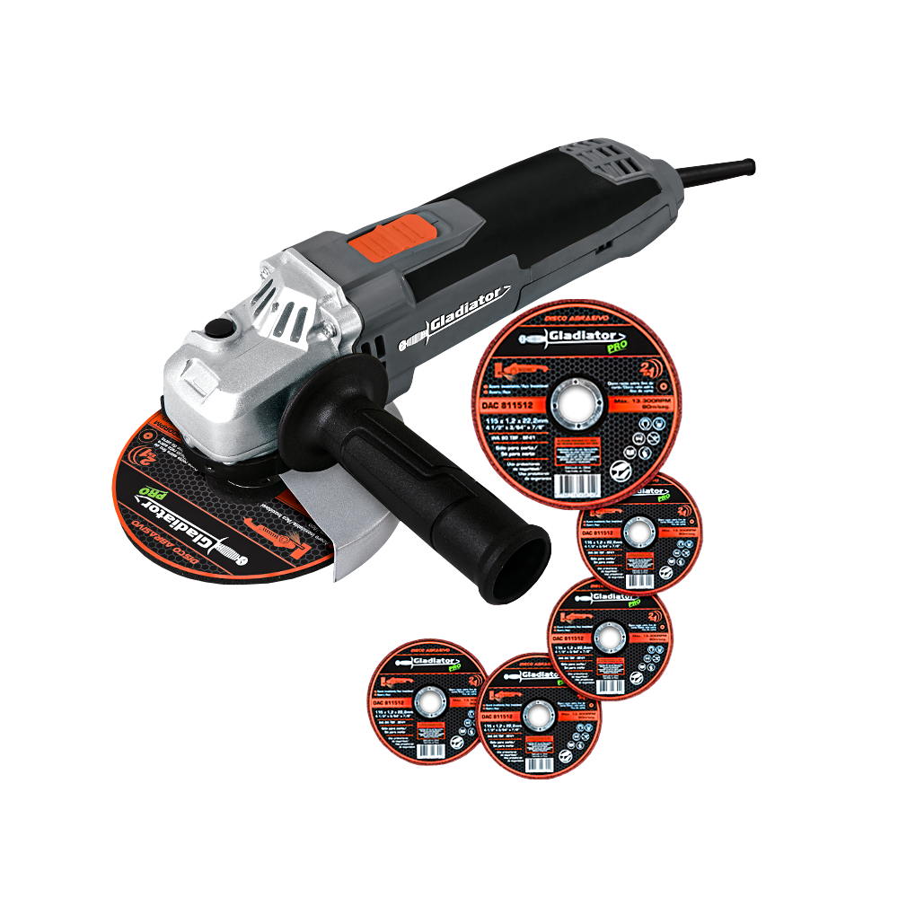 Amoladora Gladiator 115mm 700w c/Discos