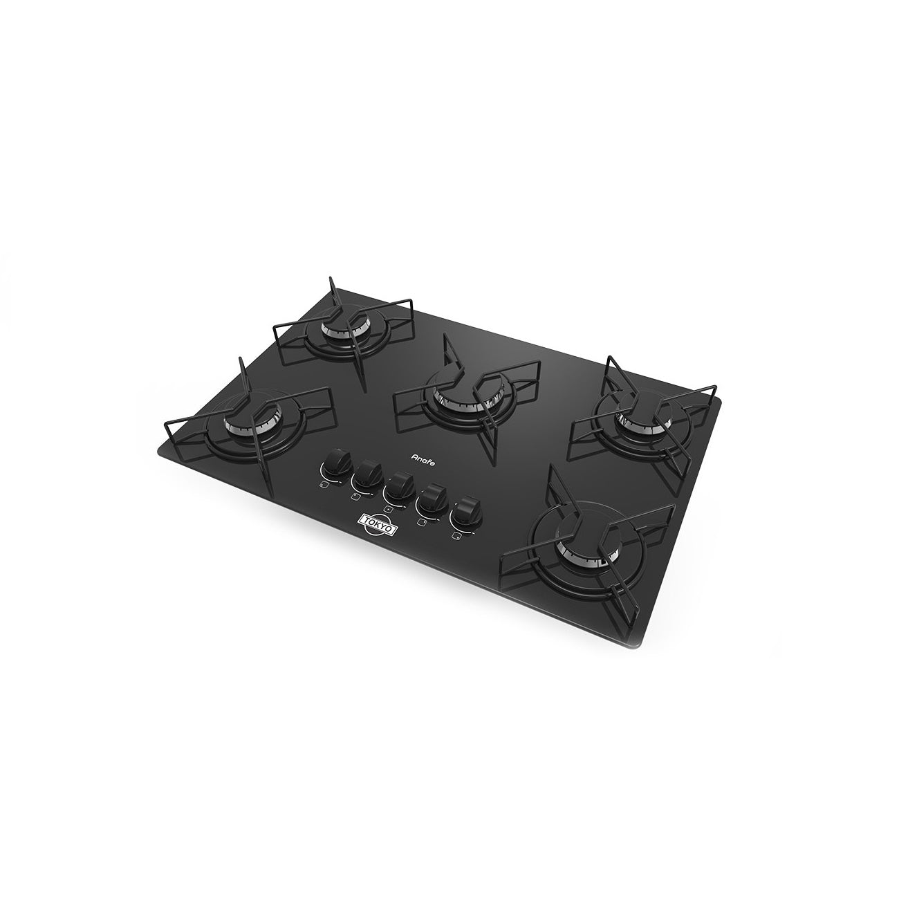 Anafe Tokyo 5 Hornallas A Gas Vidrio Templado