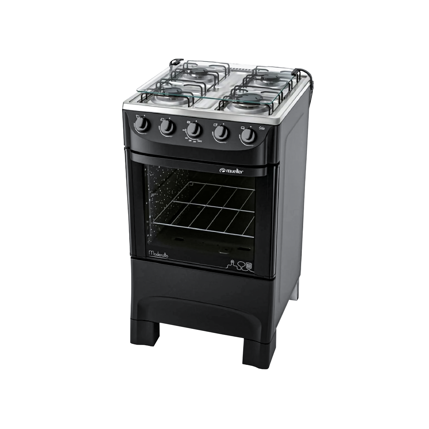 Cocina Mueller Moderatto 4 Hornallas Negra