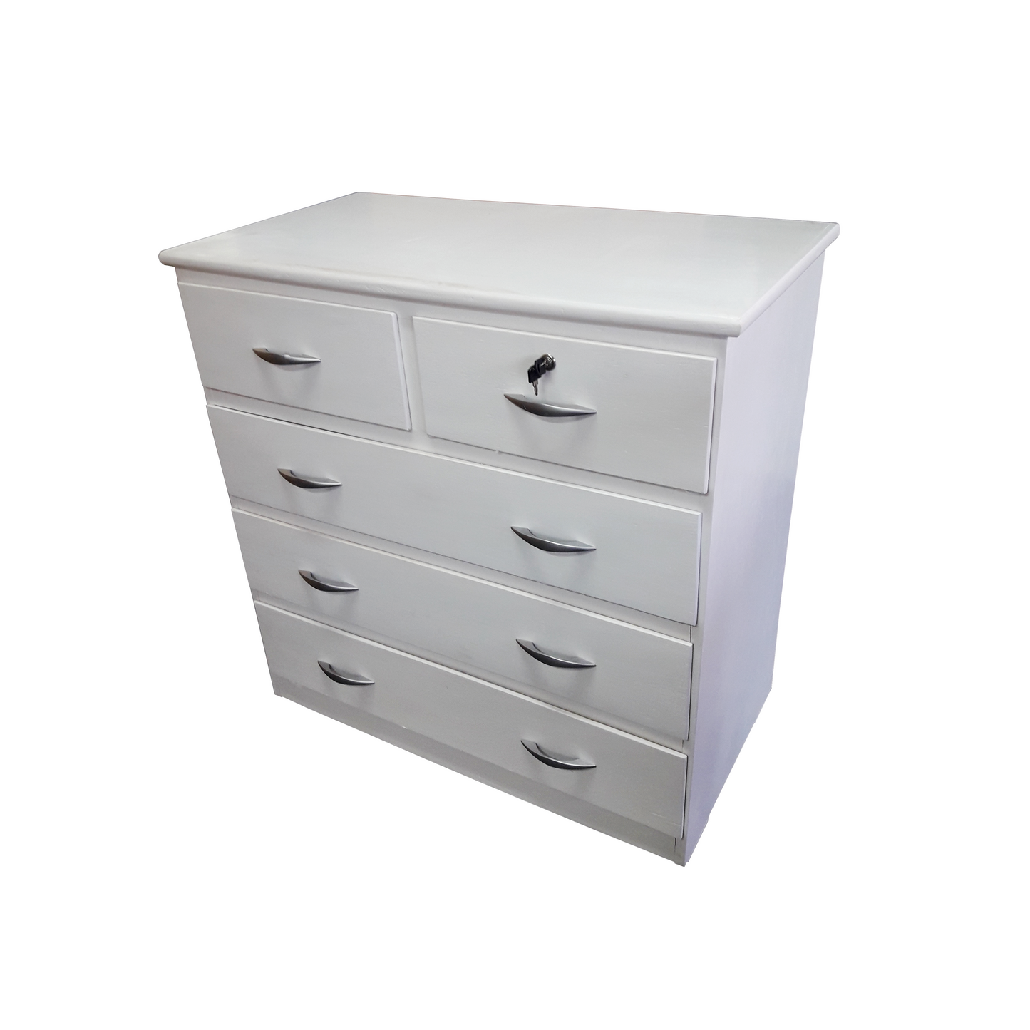 Cómoda Blanca 5 Cajones c/Cerradura