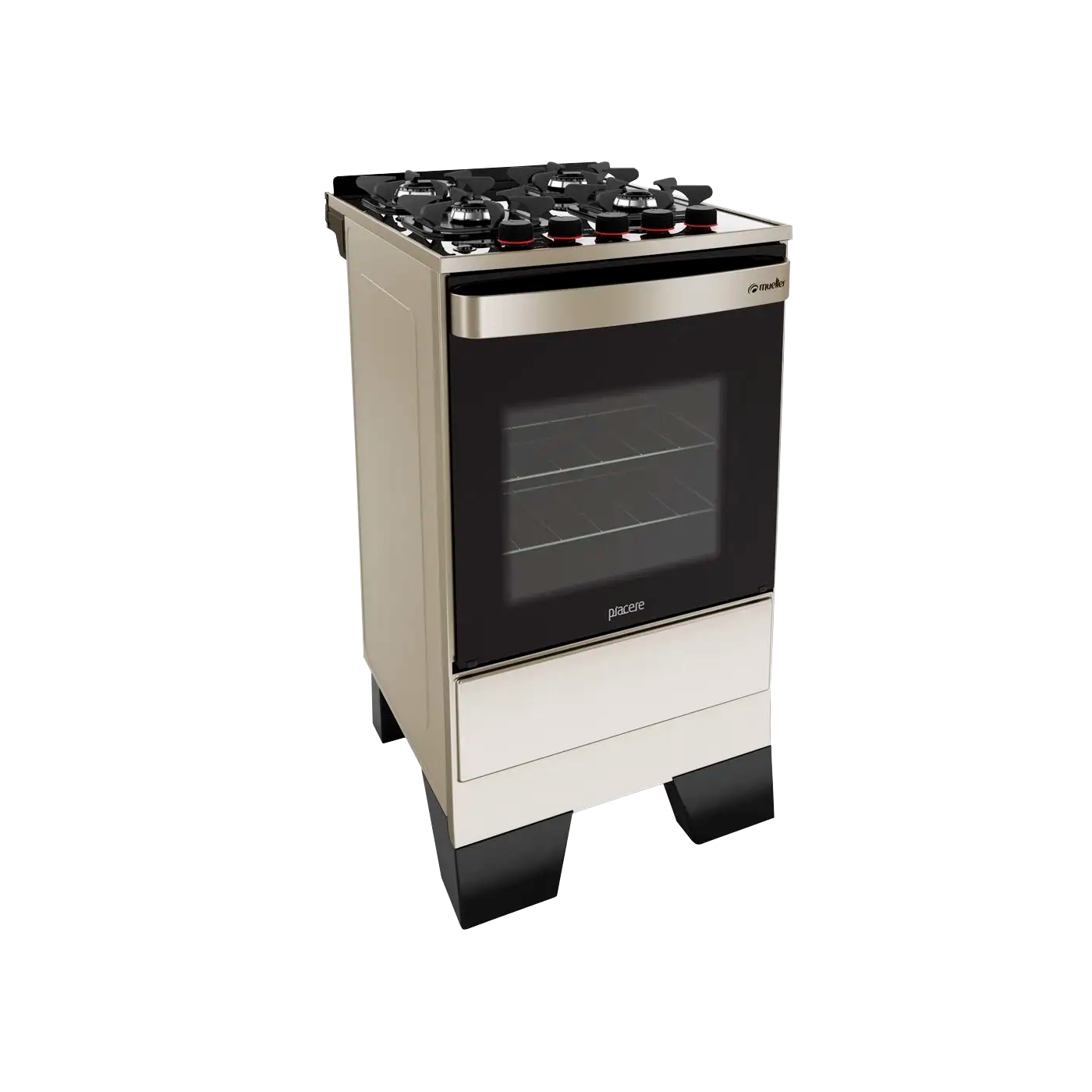 Cocina Mueller 4 Hornallas Piacere Vetro Inox