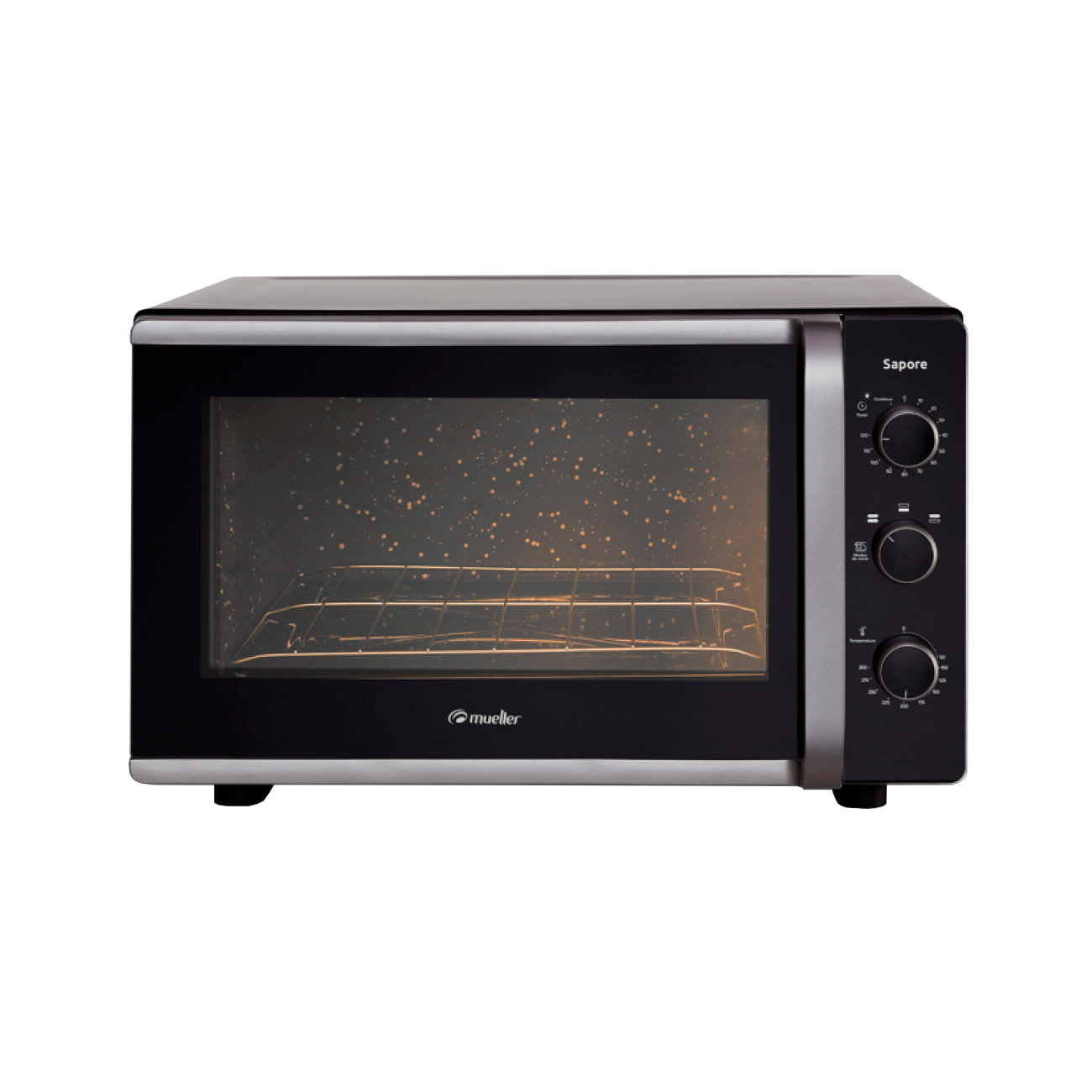 Horno Eléctrico Mueller 44lts. Sapore Negro/Blanco