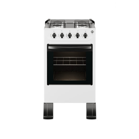 Cocina Tokyo Flamex 4H. Blanco Mesa Inox Tapa de Vidrio