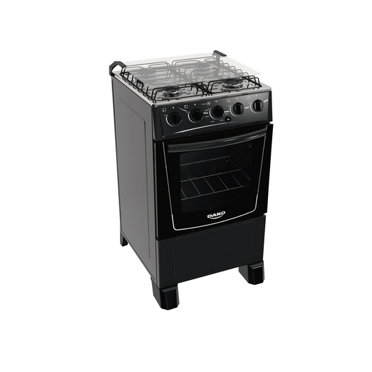 Cocina Dako Luna 4 Hornallas c/Enc. Eléctrico Negra