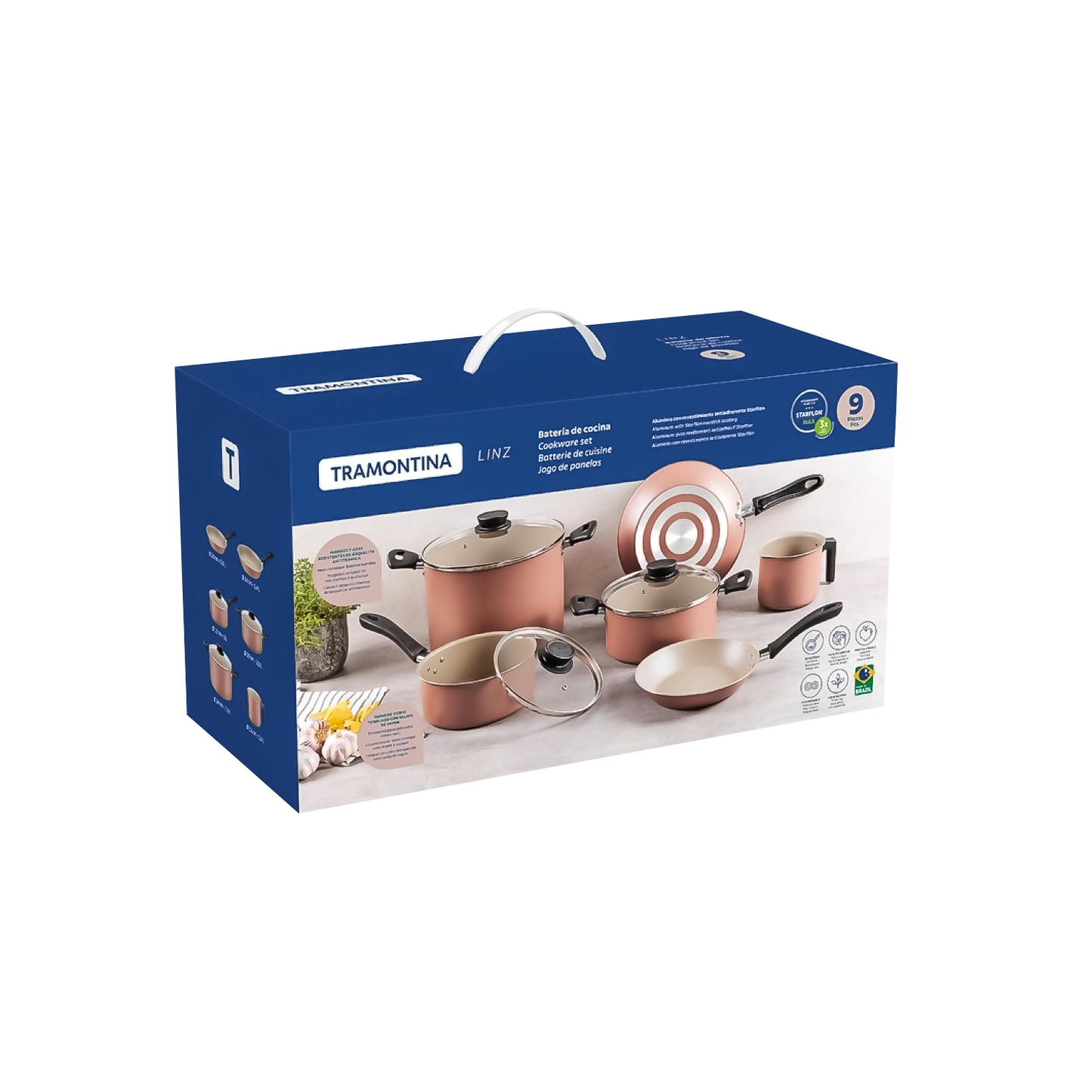 Juego de Ollas Tramontina 6P. Mocaccino Linz