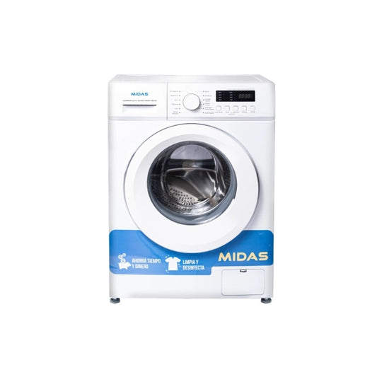 Lavarropas Midas 6Kg. Celeste Frontal Blanco