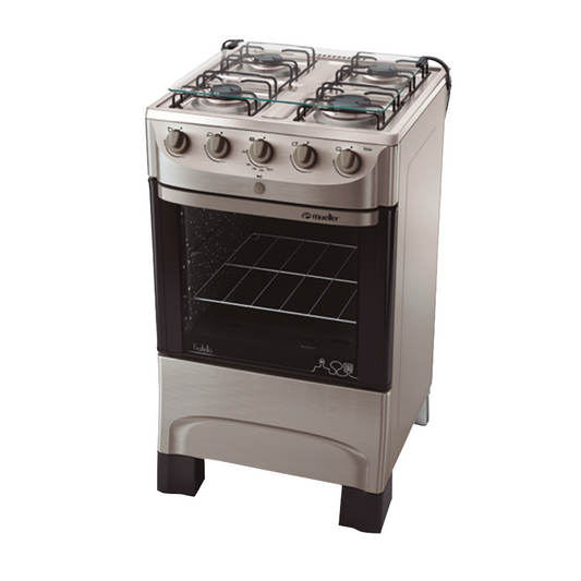 Cocina Mueller Fratello 4 Hornallas Inox Enc. Electr.